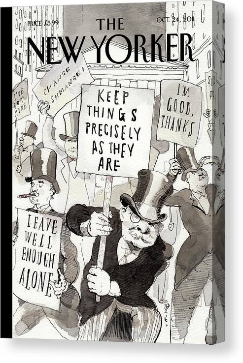 Occupy Wallstreet Canvas Print featuring the painting Fighting Back by Barry Blitt