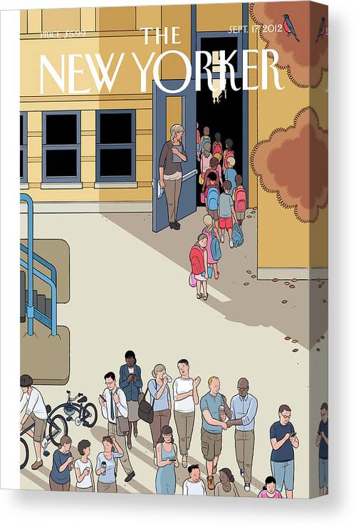 School Canvas Print featuring the painting Back to School by Chris Ware