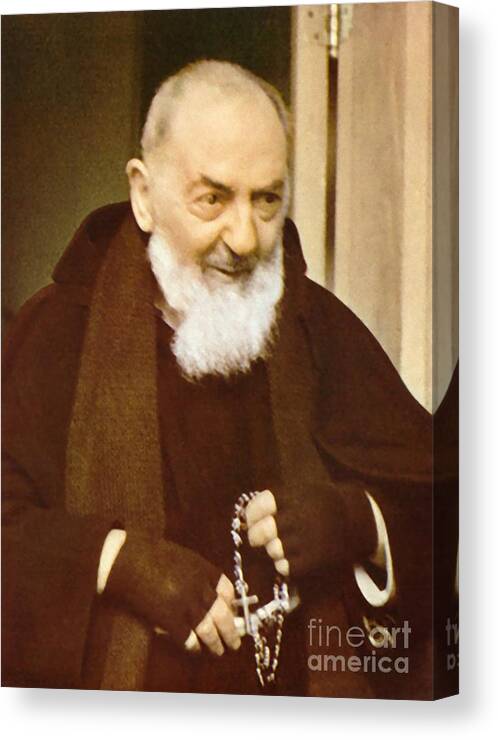 Father Canvas Print featuring the photograph Padre Pio #46 by Archangelus Gallery