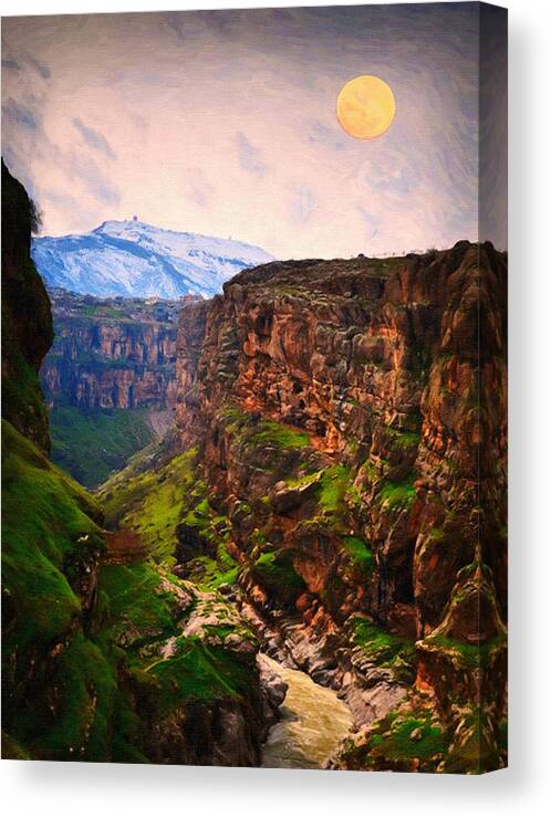 Kurdish Life In Kurdistan Canvas Print featuring the painting Kurdish Life in Kurdistan by MotionAge Designs