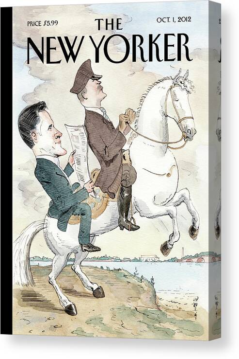 Mitt Romney Canvas Print featuring the painting Driven by Barry Blitt