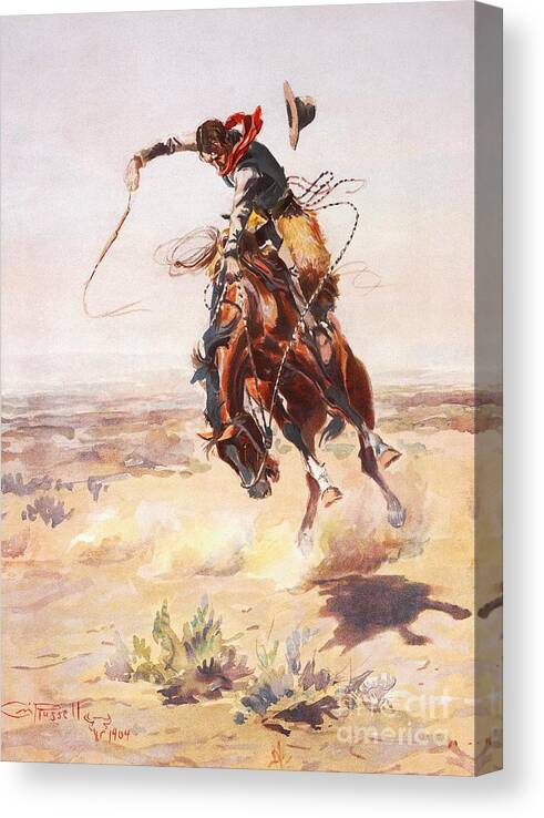 Native Canvas Print featuring the painting A bad hoss by Celestial Images
