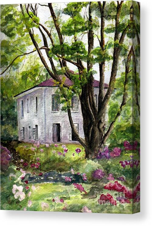 Old Southern Home Canvas Print featuring the painting A Breeze Needed by Wendy Ray
