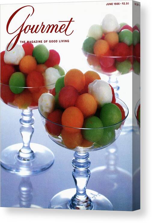 Food Canvas Print featuring the photograph A Gourmet Cover Of Melon Balls by Romulo Yanes