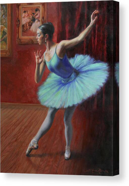 Ballerina Canvas Print featuring the painting A Legacy of Elegance by Anna Rose Bain