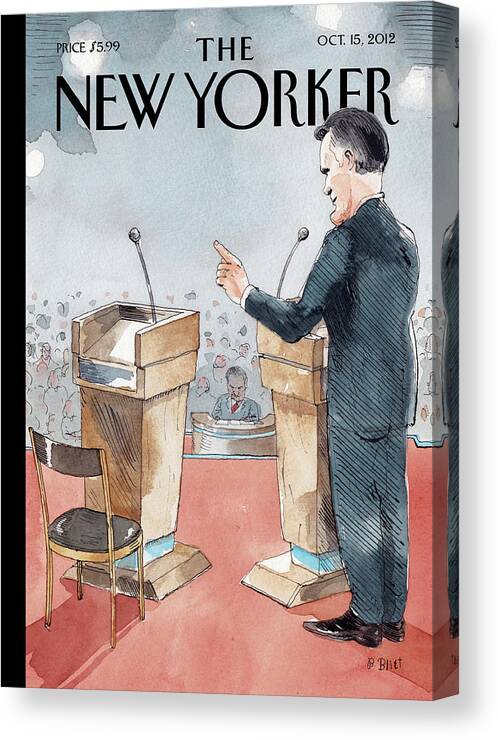 Romney Canvas Print featuring the painting One On One by Barry Blitt