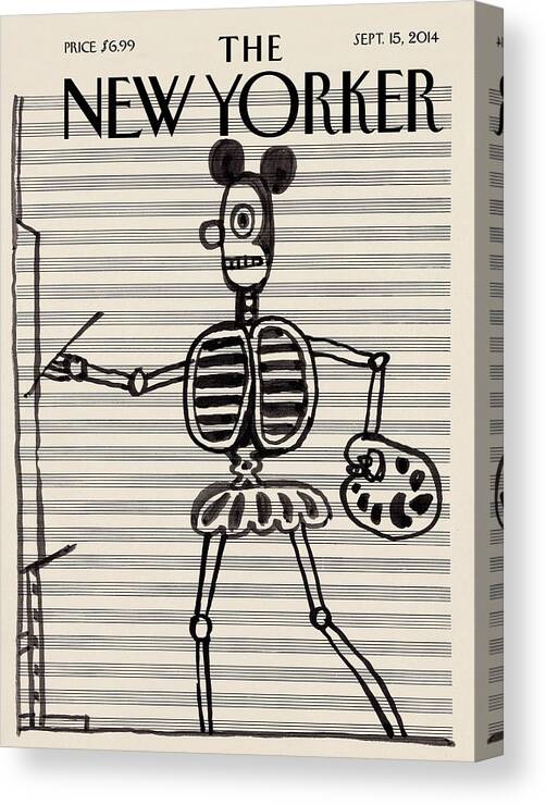 Mouse Canvas Print featuring the painting Untitled, Circa 1967 by Saul Steinberg