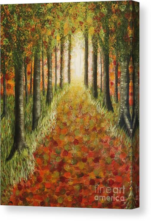 Trees Canvas Print featuring the painting A Walk In Serenity by Tim Townsend
