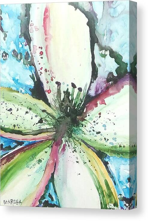 Abstract Canvas Print featuring the painting Abstract Floral by Marsha Woods