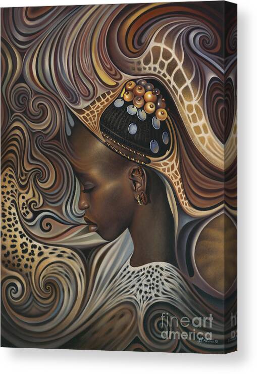 African Canvas Print featuring the painting African Spirits II by Ricardo Chavez-Mendez