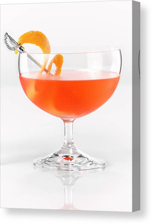Orange Color Canvas Print featuring the photograph Alcohol Cocktail by Brian Macdonald