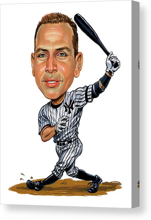 Alex Rodriguez Canvas Print featuring the painting Alex Rodriguez by Art 
