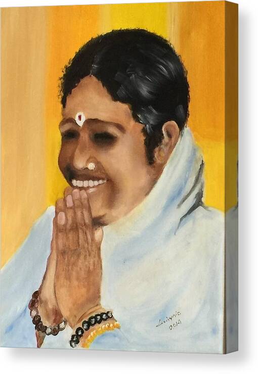 Art Canvas Print featuring the painting Amma by Ryszard Ludynia