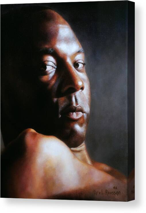 Man Canvas Print featuring the painting Anderson by MarvL Roussan