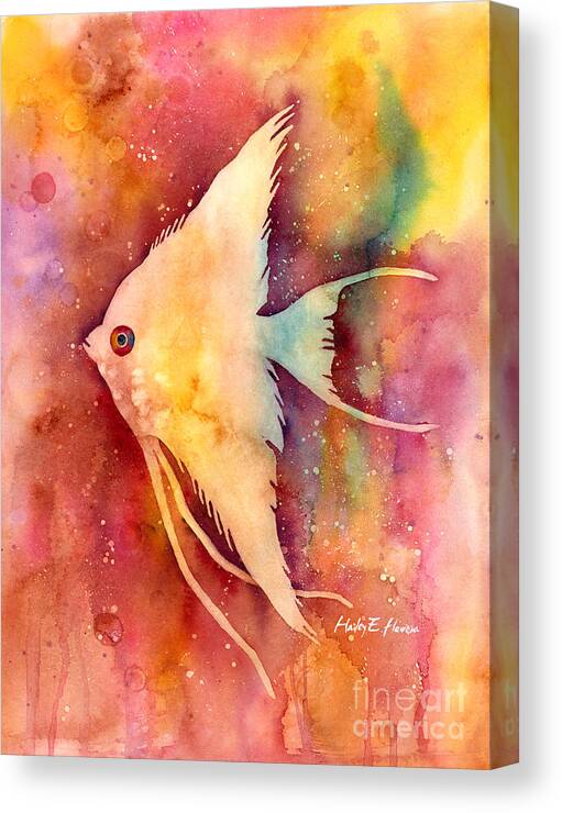 Fish Canvas Print featuring the painting Angelfish II by Hailey E Herrera