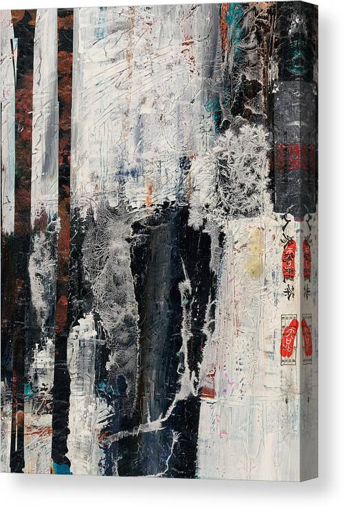 Abstract Canvas Print featuring the mixed media Another View by Gary DeBroekert