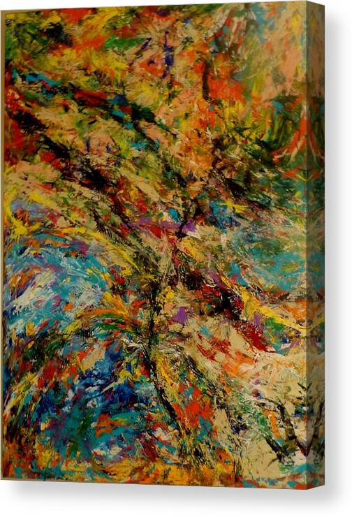 Landscape Canvas Print featuring the painting Ascension Abstraction by Barb Greene mann