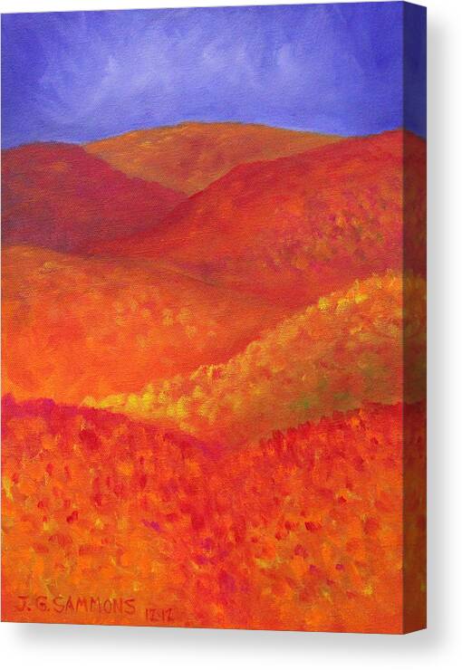 Autumn Canvas Print featuring the painting Autumn Hills by Janet Greer Sammons
