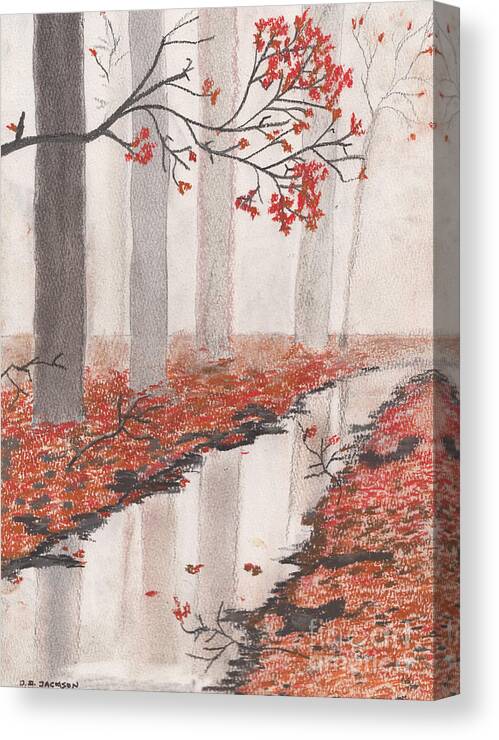 Autumn Leaves Canvas Print featuring the pastel Autumn Leaves by David Jackson