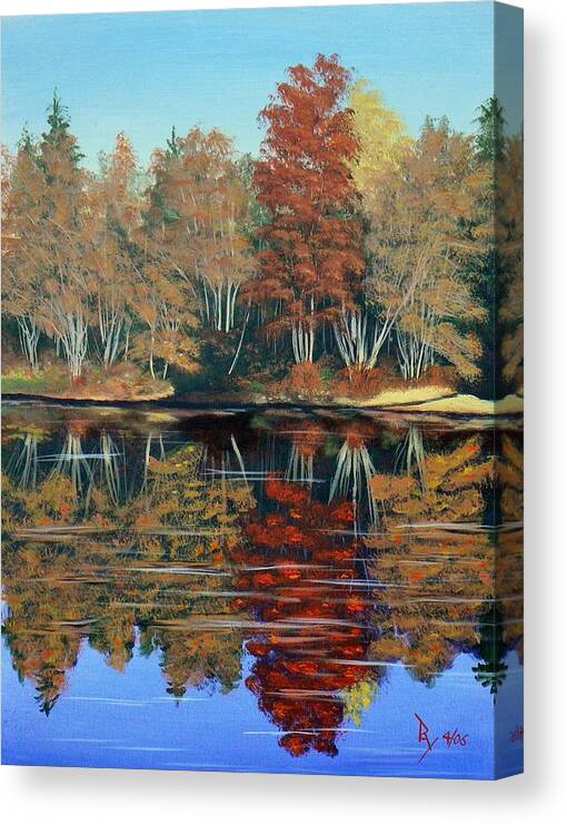 Fall Colors Canvas Print featuring the painting Autumn Reflections by Ray Nutaitis