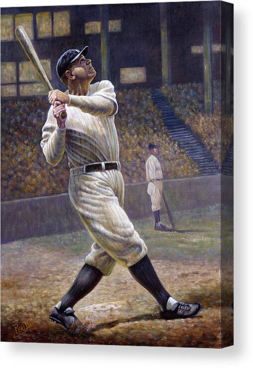 714 Canvas Print featuring the painting Babe Ruth by Gregory Perillo
