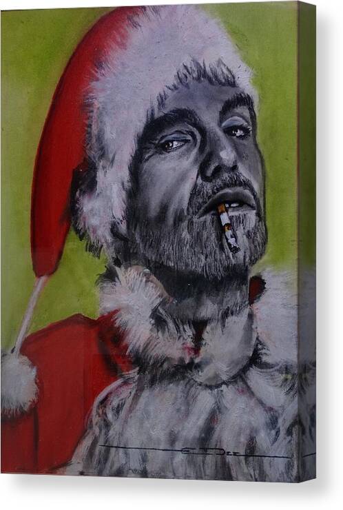 Billy Bob Thornton - Bad Santa Canvas Print featuring the painting Bad Santa by Eric Dee