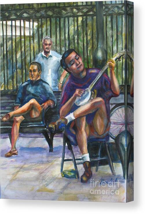 Musician Canvas Print featuring the painting Banjo by Beverly Boulet