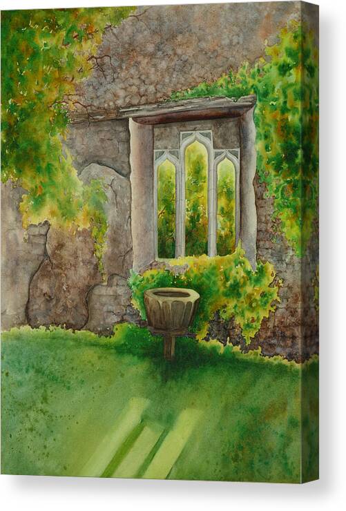 Baptistry Canvas Print featuring the painting Baptistry at Lainston House Winchester England by Johanna Axelrod