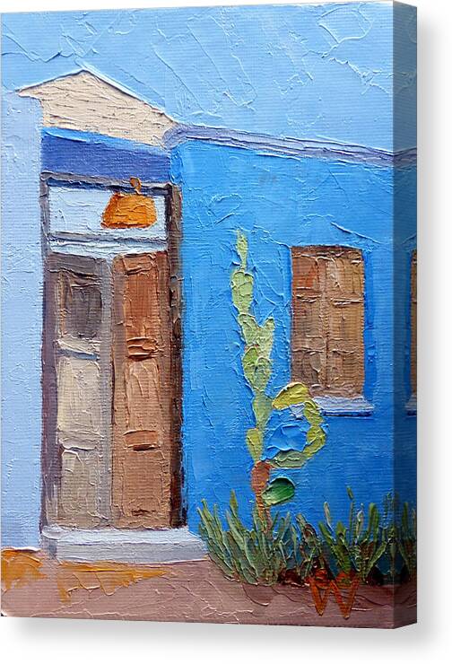 Southwest Portal Canvas Print featuring the painting Barrio Gateway by Susan Woodward