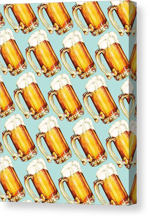 Beer Canvas Print featuring the painting Beer Pattern by Kelly Gilleran