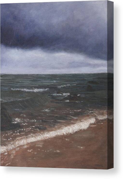 Sea Canvas Print featuring the painting Before The Rain #2 by Masami Iida