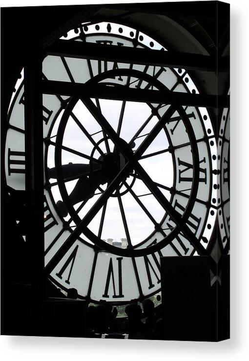 Paris Canvas Print featuring the photograph Behind the Clock II by Cleaster Cotton