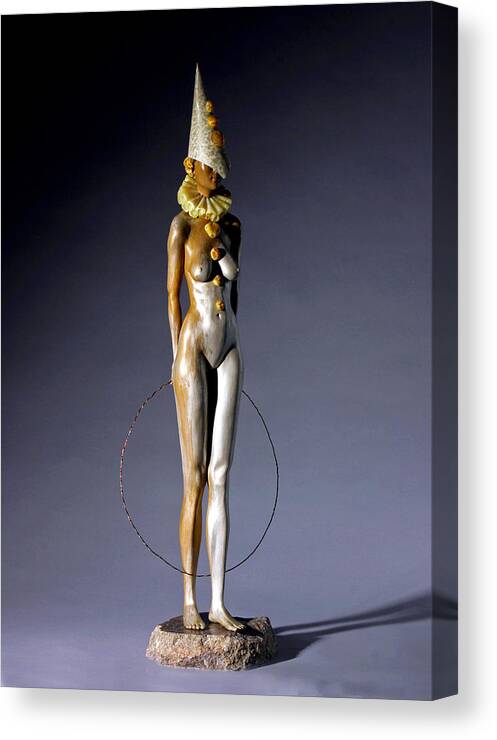 Nude Canvas Print featuring the sculpture Best Entertainer by Jacek Sumeradzki