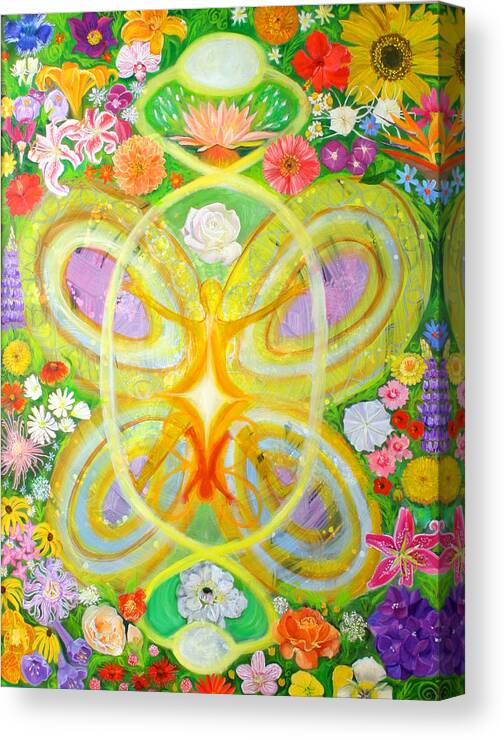 Flowers Canvas Print featuring the painting Birth by Anne Cameron Cutri