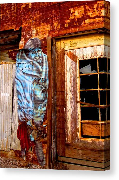 Building Canvas Print featuring the photograph Blue Indian by Marilyn Diaz