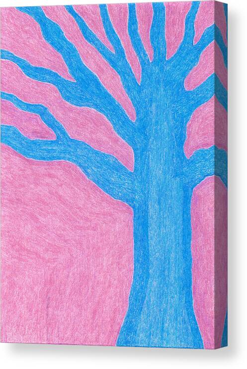 Tree Canvas Print featuring the drawing Blue Tree by Eric Forster