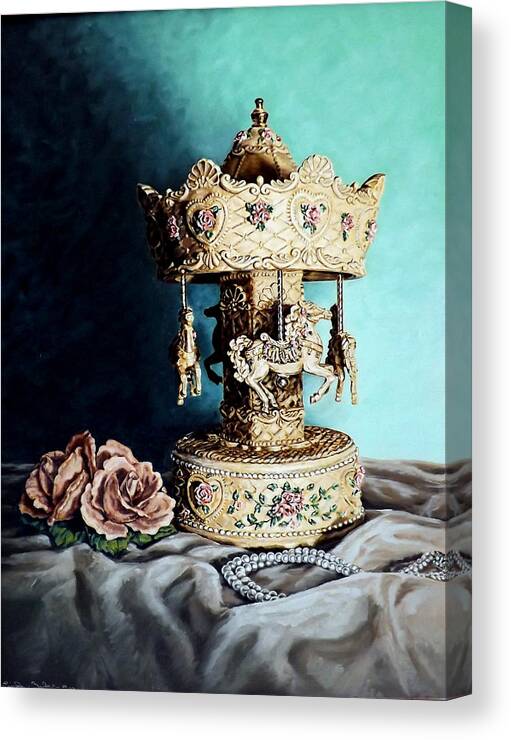 Still Life Painting Canvas Print featuring the painting Bobby's Carousel by Linda Becker