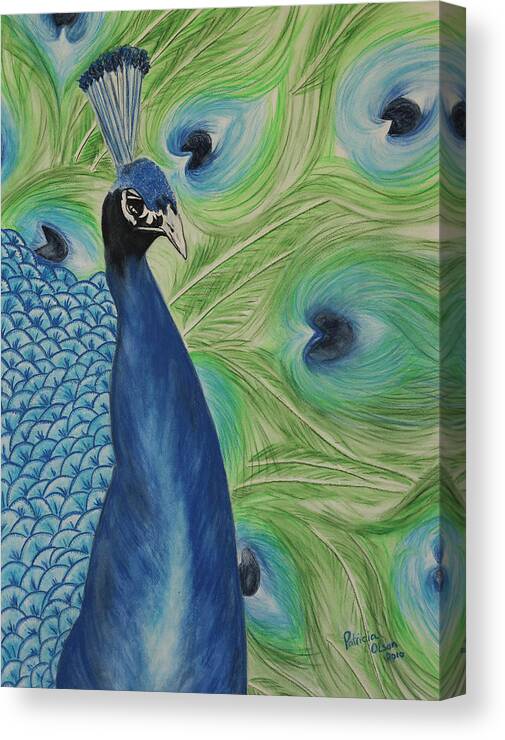 Peacock Canvas Print featuring the painting Boldly Beautiful by Patricia Olson