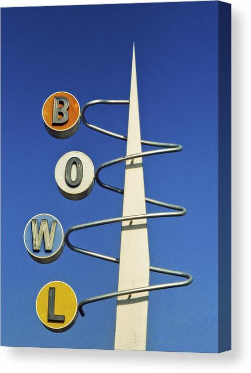 Retro Canvas Print featuring the photograph Bowl Sign by Matthew Bamberg