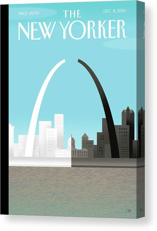Black Canvas Print featuring the painting Broken Arch by Bob Staake