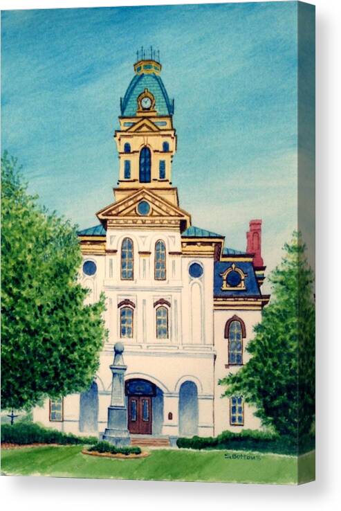 Cabarrus County Canvas Print featuring the painting Cabarrus County Courthouse by Stacy C Bottoms
