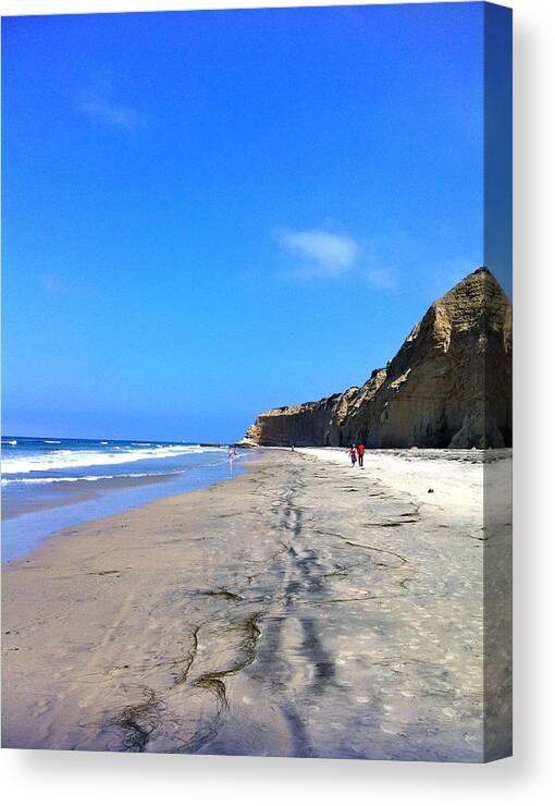 California Canvas Print featuring the photograph California Beach Hike by Angela Bushman