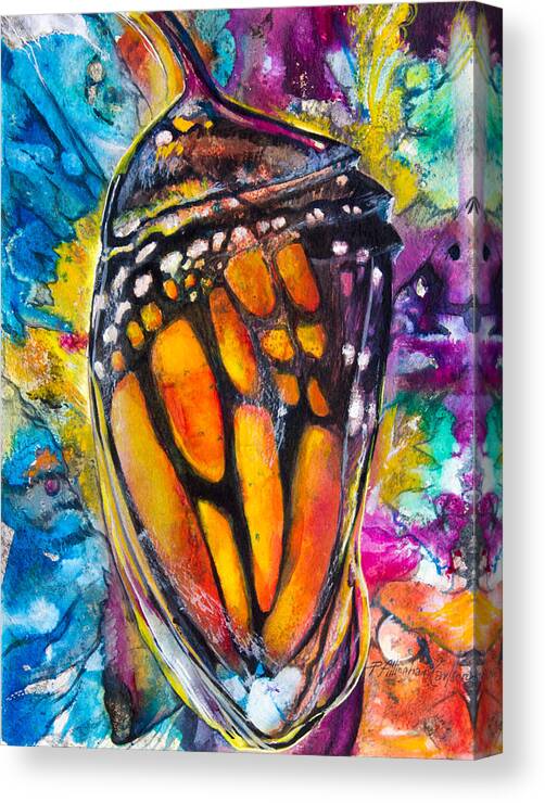 Monarch Canvas Print featuring the painting Chrysalis by Patricia Allingham Carlson
