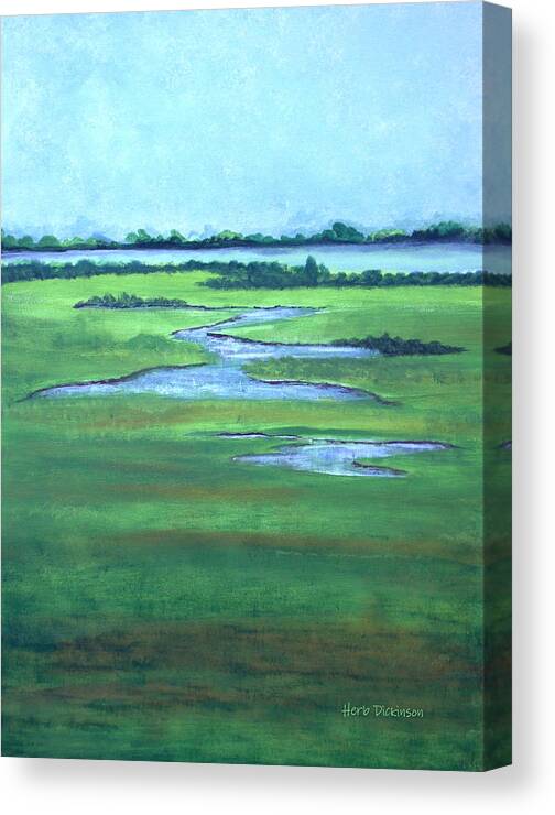Modern Canvas Print featuring the painting Coastal Waterways by Herb Dickinson