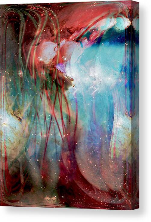 Cosmic String Canvas Print featuring the digital art Cosmic String by Linda Sannuti