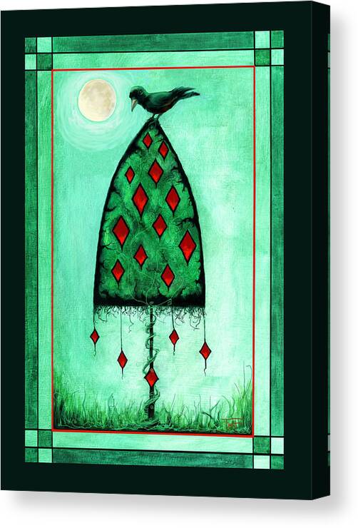 Crow Canvas Print featuring the mixed media Crow Dreams by Terry Webb Harshman