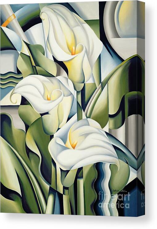 Cubist Canvas Print featuring the painting Cubist lilies by Catherine Abel