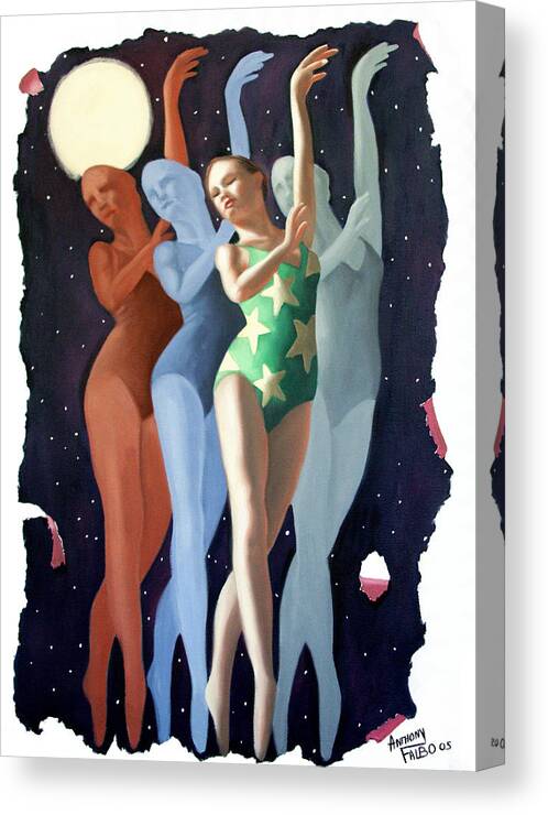 Dancing In The Moonlight Canvas Print featuring the painting Dancing In The Moonlight by Anthony Falbo
