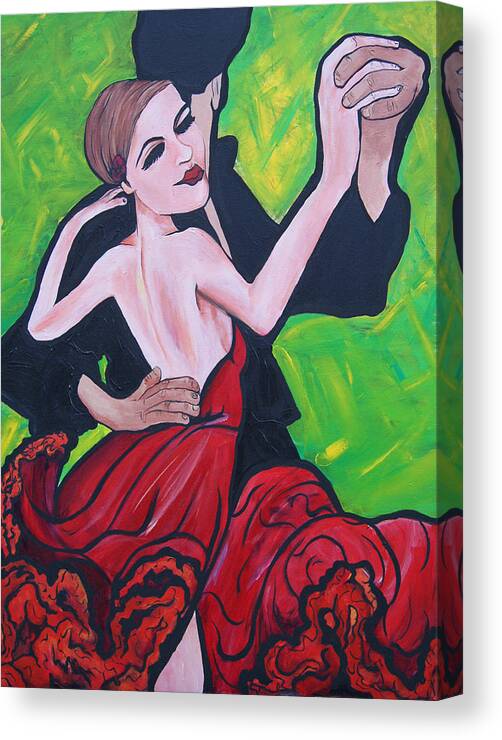 Dancing Canvas Print featuring the painting Dancing Passion by Lorinda Fore