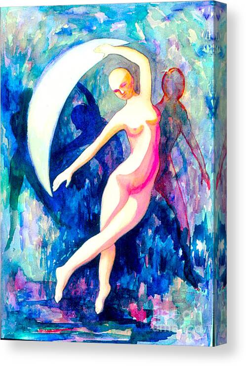 Female Canvas Print featuring the painting Dancing with Shadow Self by Nancy Wait